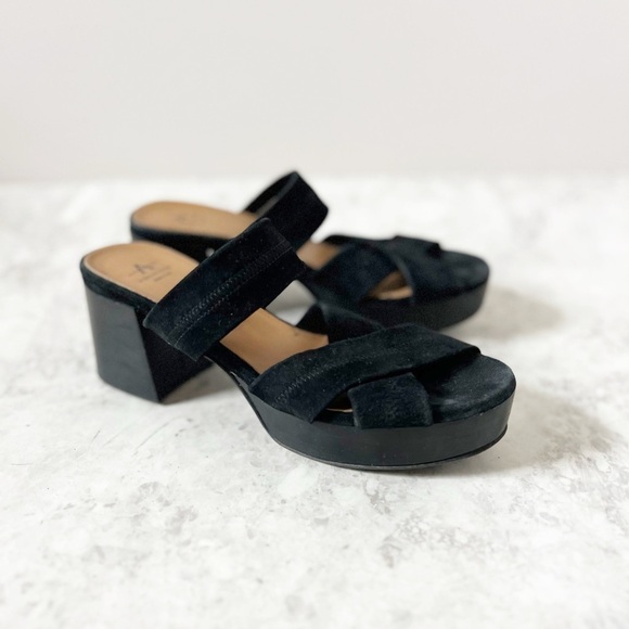 Aquatalia Summer Suede Strappy Platform Block Heel Sandals 9 Chunky Dress Classy - Picture 2 of 9